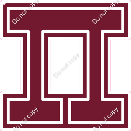 18" Greek Individual Flat Burgundy - Alphabet Pieces Pi