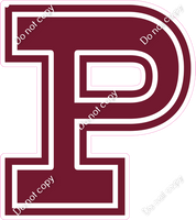 18" Greek Individual Flat Burgundy - Alphabet Pieces Rho