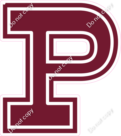 18" Greek Individual Flat Burgundy - Alphabet Pieces Rho