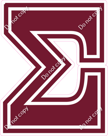 18" Greek Individual Flat Burgundy - Alphabet Pieces Sigma