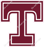 18" Greek Individual Flat Burgundy - Alphabet Pieces Tau