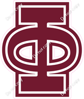 18" Greek Individual Flat Burgundy - Alphabet Pieces Phi