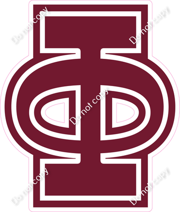 18" Greek Individual Flat Burgundy - Alphabet Pieces Phi