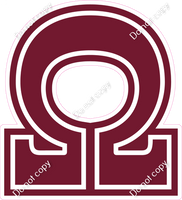 18" Greek Individual Flat Burgundy - Alphabet Pieces Omega