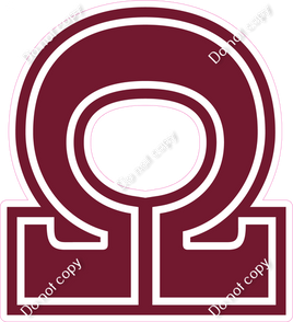 18" Greek Individual Flat Burgundy - Alphabet Pieces Omega