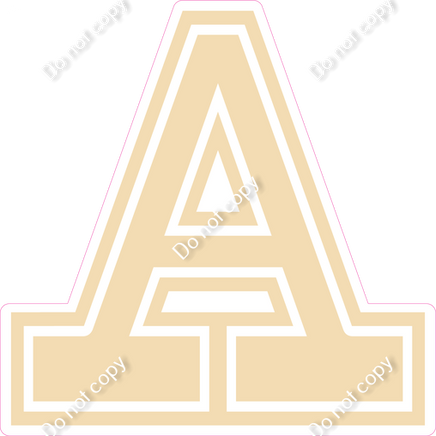 18" Greek Individual Flat Champagne - Alphabet Pieces Alpha