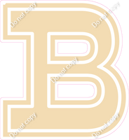 18" Greek Individual Flat Champagne - Alphabet Pieces Beta