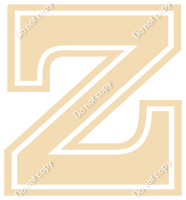 18" Greek Individual Flat Champagne - Alphabet Pieces Zeta
