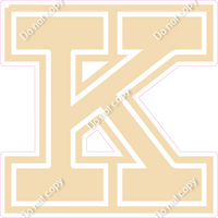 18" Greek Individual Flat Champagne - Alphabet Pieces Kappa