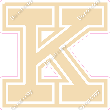 18" Greek Individual Flat Champagne - Alphabet Pieces Kappa