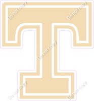 18" Greek Individual Flat Champagne - Alphabet Pieces Tau