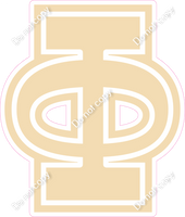 18" Greek Individual Flat Champagne - Alphabet Pieces Phi