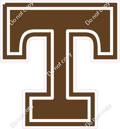18" Greek Individual Flat Chocolate - Alphabet Pieces Tau