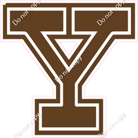 18" Greek Individual Flat Chocolate - Alphabet Pieces Upsilon