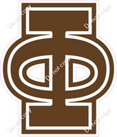 18" Greek Individual Flat Chocolate - Alphabet Pieces Phi