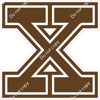 18" Greek Individual Flat Chocolate - Alphabet Pieces Chi