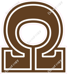 18" Greek Individual Flat Chocolate - Alphabet Pieces Omega