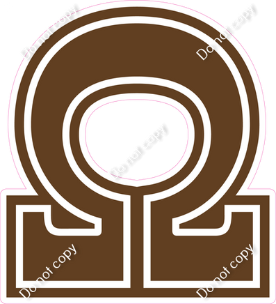 18" Greek Individual Flat Chocolate - Alphabet Pieces Omega