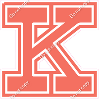 18" Greek Individual Flat Coral - Alphabet Pieces Kappa