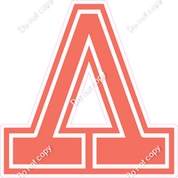 18" Greek Individual Flat Coral - Alphabet Pieces Lambda