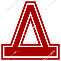 18" Greek Individual Flat Crimson - Alphabet Pieces Delta