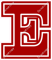 18" Greek Individual Flat Crimson - Alphabet Pieces Epsilon