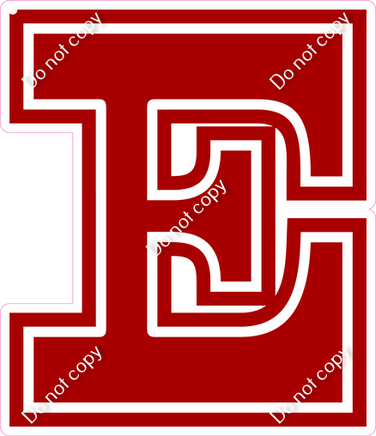 18" Greek Individual Flat Crimson - Alphabet Pieces Epsilon