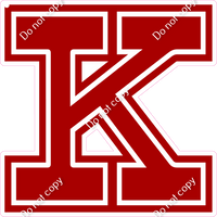 18" Greek Individual Flat Crimson - Alphabet Pieces Kappa