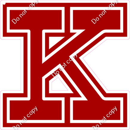 18" Greek Individual Flat Crimson - Alphabet Pieces Kappa