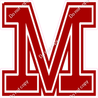 18" Greek Individual Flat Crimson - Alphabet Pieces Mu