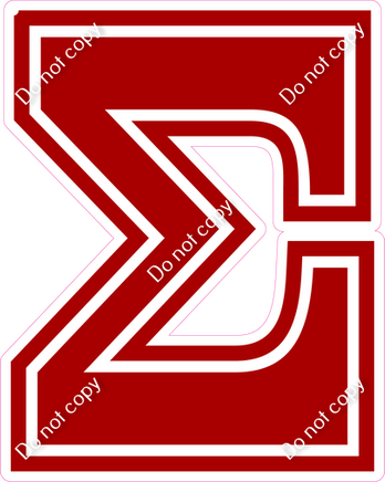 18" Greek Individual Flat Crimson - Alphabet Pieces Sigma