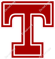 18" Greek Individual Flat Crimson - Alphabet Pieces Tau