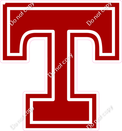 18" Greek Individual Flat Crimson - Alphabet Pieces Tau