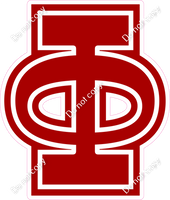 18" Greek Individual Flat Crimson - Alphabet Pieces Phi