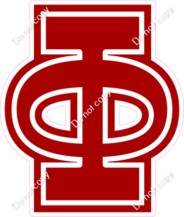18" Greek Individual Flat Crimson - Alphabet Pieces Phi