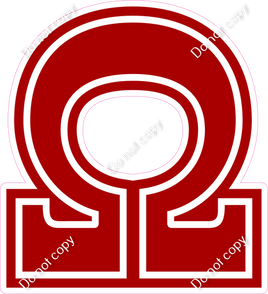 18" Greek Individual Flat Crimson - Alphabet Pieces Omega