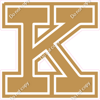 18" Greek Individual Flat Gold - Alphabet Pieces Kappa