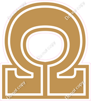18" Greek Individual Flat Gold - Alphabet Pieces Omega