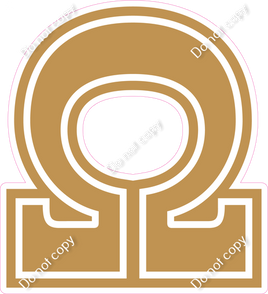 18" Greek Individual Flat Gold - Alphabet Pieces Omega