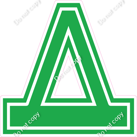 18" Greek Individual Flat Green - Alphabet Pieces Delta