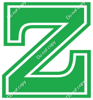 18" Greek Individual Flat Green - Alphabet Pieces Zeta