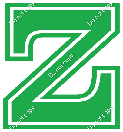 18" Greek Individual Flat Green - Alphabet Pieces Zeta