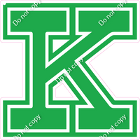 18" Greek Individual Flat Green - Alphabet Pieces Kappa