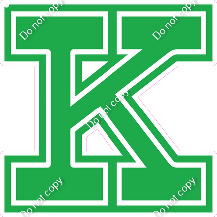 18" Greek Individual Flat Green - Alphabet Pieces Kappa