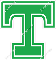 18" Greek Individual Flat Green - Alphabet Pieces Tau