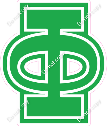 18" Greek Individual Flat Green - Alphabet Pieces Phi