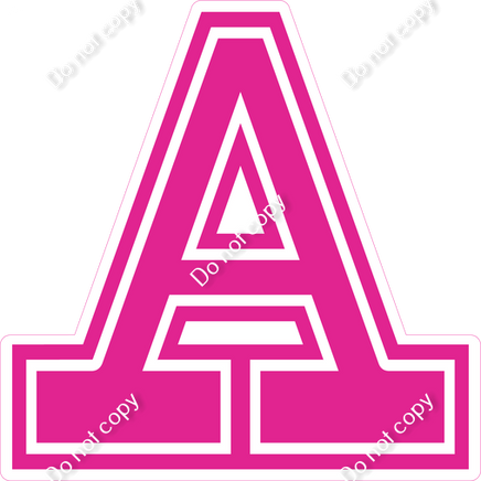 18" Greek Individual Flat Hot Pink - Alphabet Pieces Alpha