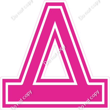 18" Greek Individual Flat Hot Pink - Alphabet Pieces Delta