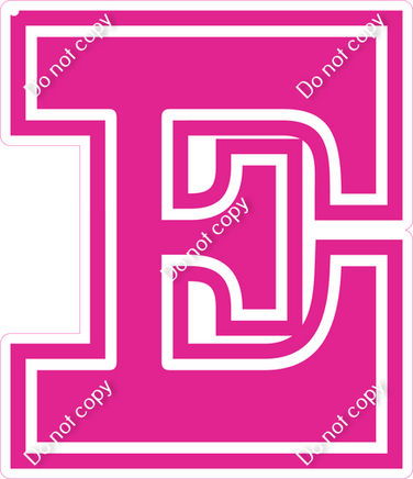 18" Greek Individual Flat Hot Pink - Alphabet Pieces Epsilon