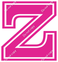 18" Greek Individual Flat Hot Pink - Alphabet Pieces Zeta
